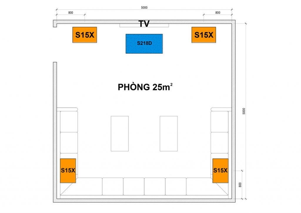 CẤU HÌNH ÂM THANH CHO DIỆN TÍCH 25m2 2 ban-ve-2d-25M2