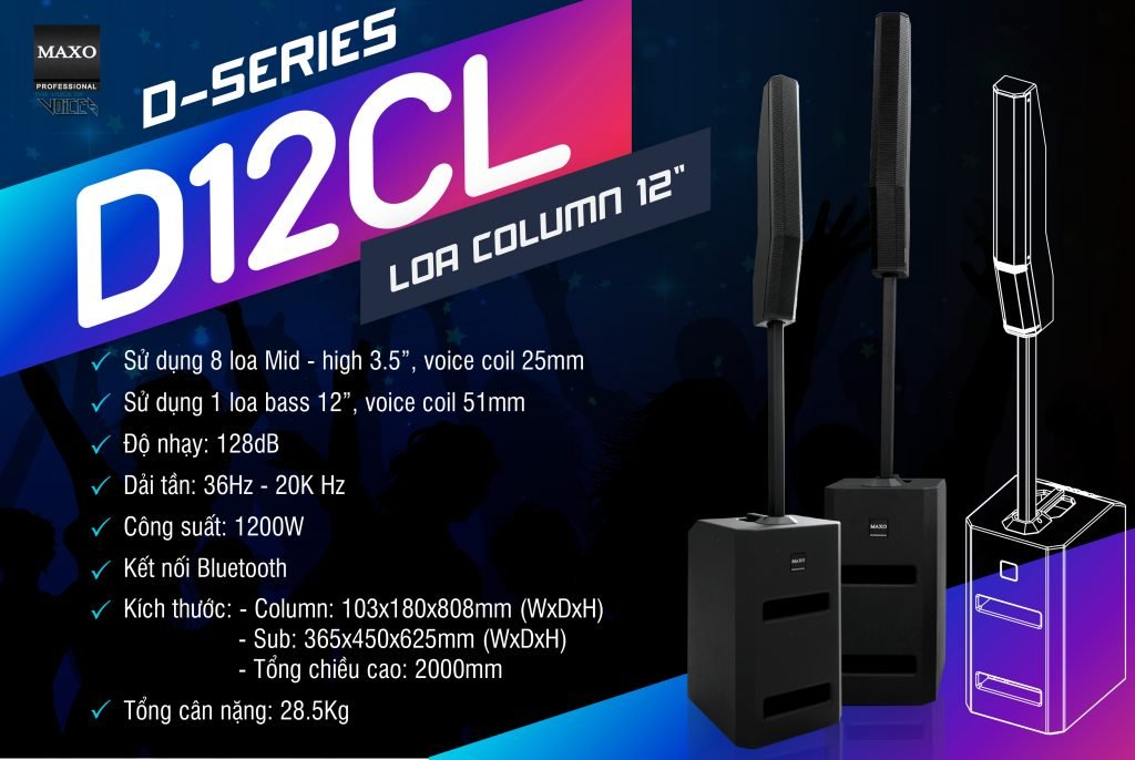 thong so loa column d12cl